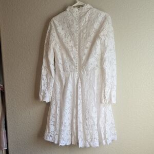 Brand New High Neck Lace White Short Fit and Flare Style Wedding Dress